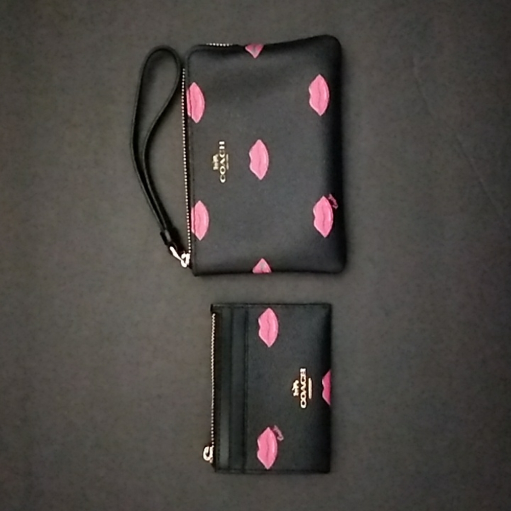 Coach Lips Mini ID Keychain & Wristlet